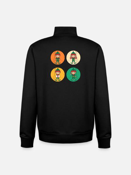 Noël Elfe de Noël Noël - Sweat zippé unisexe en coton bio Stanley/Stella - noir