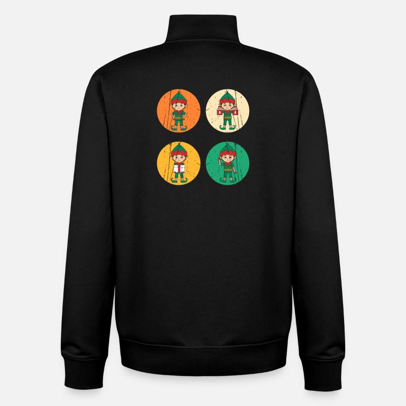 Noël Elfe de Noël Noël - Sweat zippé unisexe en coton bio Stanley/Stella - noir