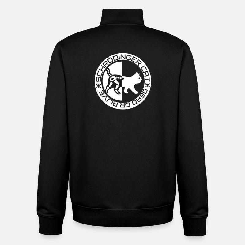 Le chat de Schrödinger - Sweat zippé unisexe en coton bio Stanley/Stella - noir
