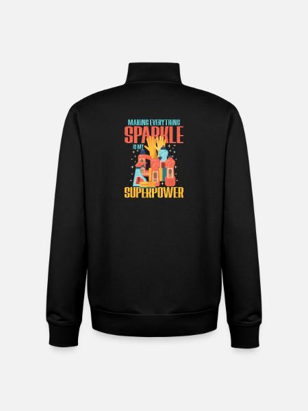 Superpouvoir de nettoyage Glanzheld - Sweat zippé unisexe en coton bio Stanley/Stella - noir