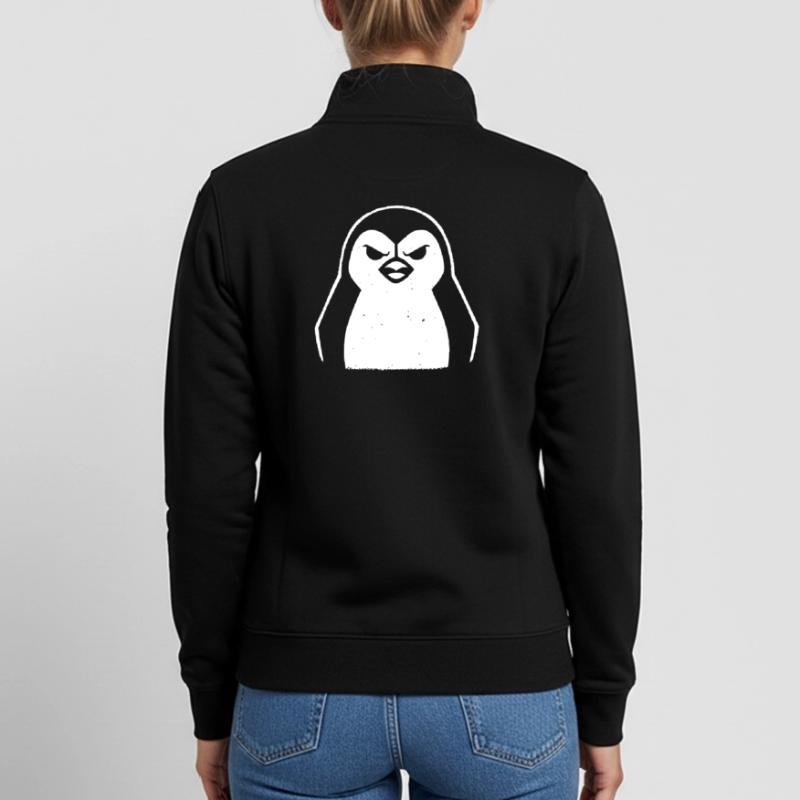 penguin stencil grunge minimalist-vector Linux Unisex Organic Zip Sweatshirt by Stanley/Stella