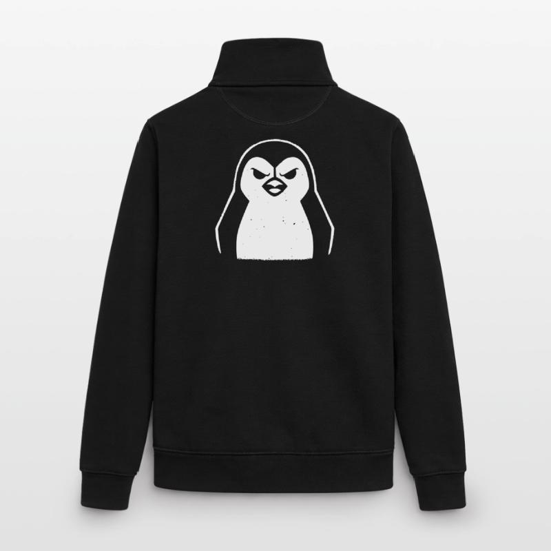 penguin stencil grunge minimalist-vector Linux Unisex Organic Zip Sweatshirt by Stanley/Stella