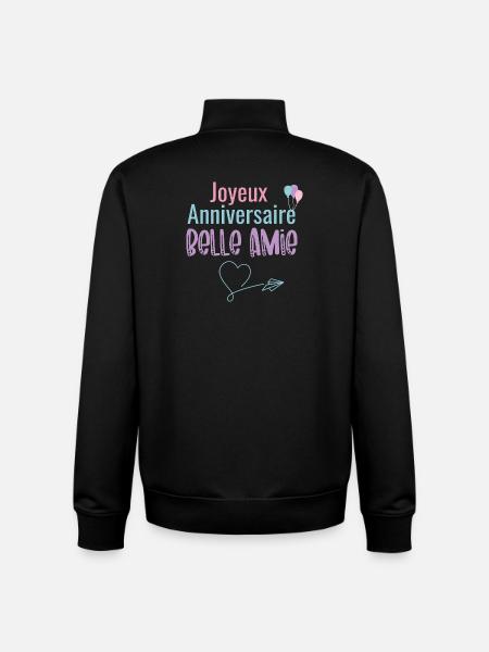 Happy Birthday Girlfriend - Unisex Organic Zip Sweatshirt by Stanley/Stella - black