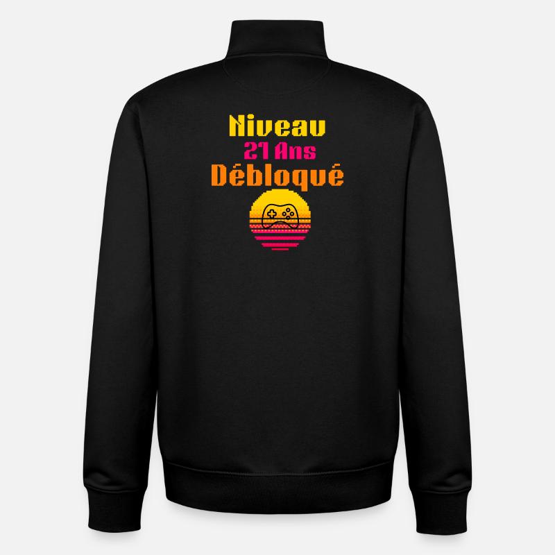 Level 21 Freigeschaltet - Unisex Organic Zip Sweatshirt von Stanley/Stella - Schwarz