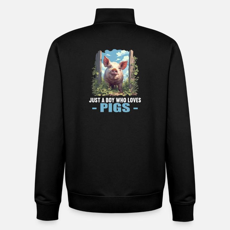 Pig Pig - Unisex Organic Zip Sweatshirt by Stanley/Stella - black