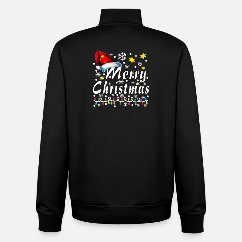Joyeux Noël - Sweat zippé unisexe en coton bio Stanley/Stella - noir