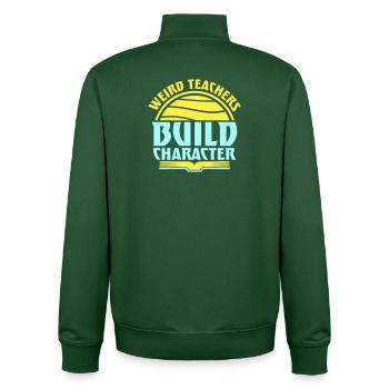 Weird Teachers Build Character Lustige Lehrer Logo - Unisex Organic Zip Sweatshirt von Stanley/Stella - Flaschengrün - Hinten - AI Model Male 185 dark (185cm)