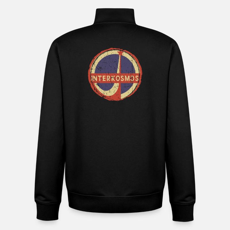 Emblème du Cercle Rétro DDR Interkosmos - Sweat zippé unisexe en coton bio Stanley/Stella - noir