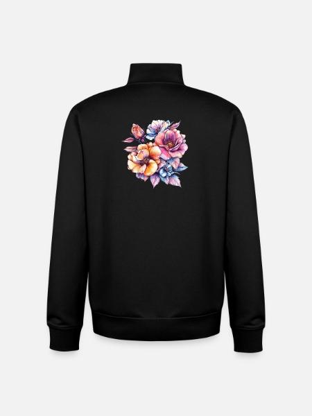 Blütenfarben Wasserfarben Strauß - Unisex Organic Zip Sweatshirt von Stanley/Stella - Schwarz