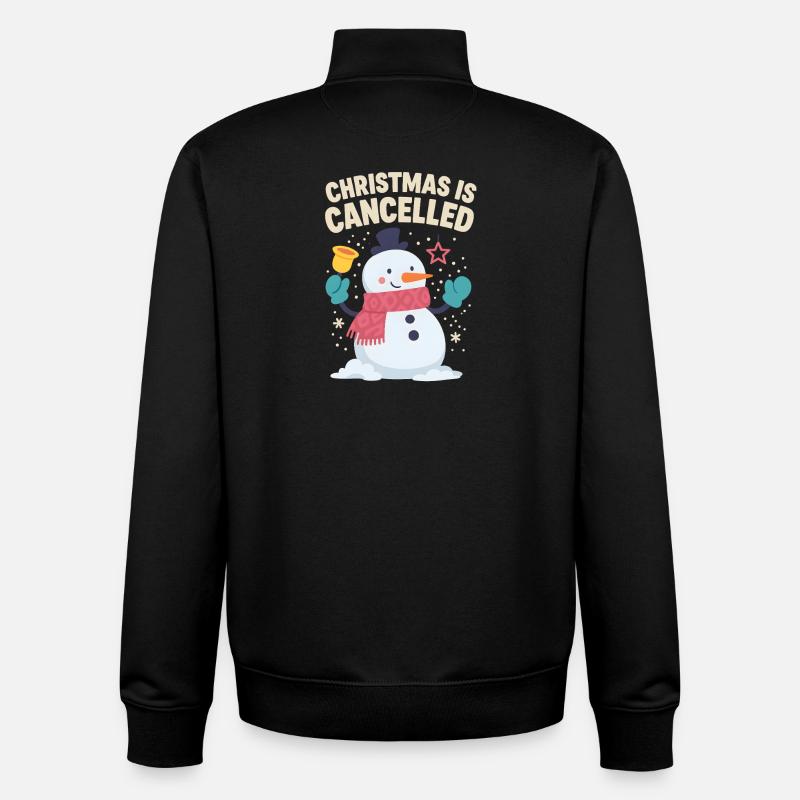 Fröhlicher Schneemann – Noël est annulé - Sweat zippé unisexe en coton bio Stanley/Stella - noir