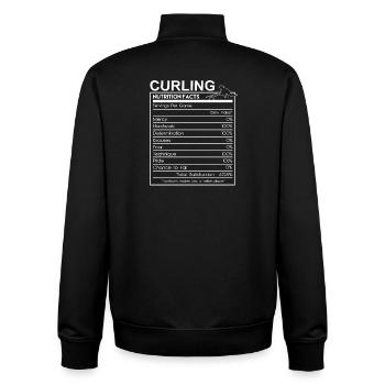 Faits nutritionnels sur le curling Joueur de curling drôle Desig - Sweat zippé unisexe en coton bio Stanley/Stella - noir - Dos - AI Model Male 185 light (185cm)