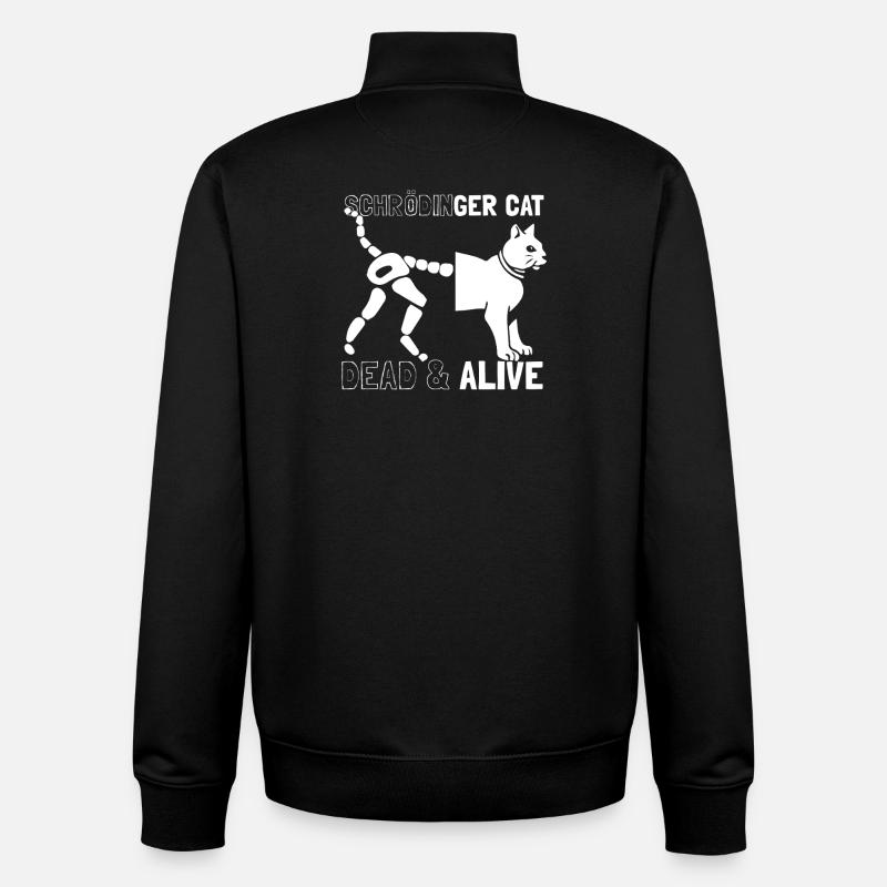 Le chat de Schrödinger - Sweat zippé unisexe en coton bio Stanley/Stella - noir