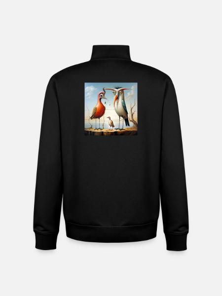 Desert birds in sunset - Unisex Organic Zip Sweatshirt by Stanley/Stella - black