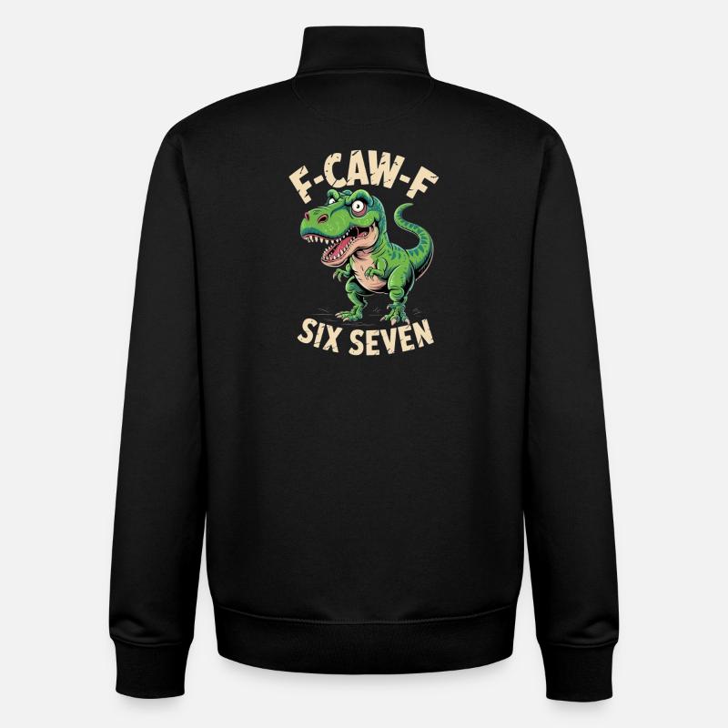 Kräischen Dino Sechs Sieben - Unisex Organic Zip Sweatshirt von Stanley/Stella - Schwarz