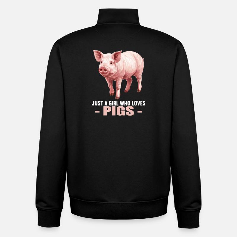 Pig Pig - Unisex Organic Zip Sweatshirt by Stanley/Stella - black