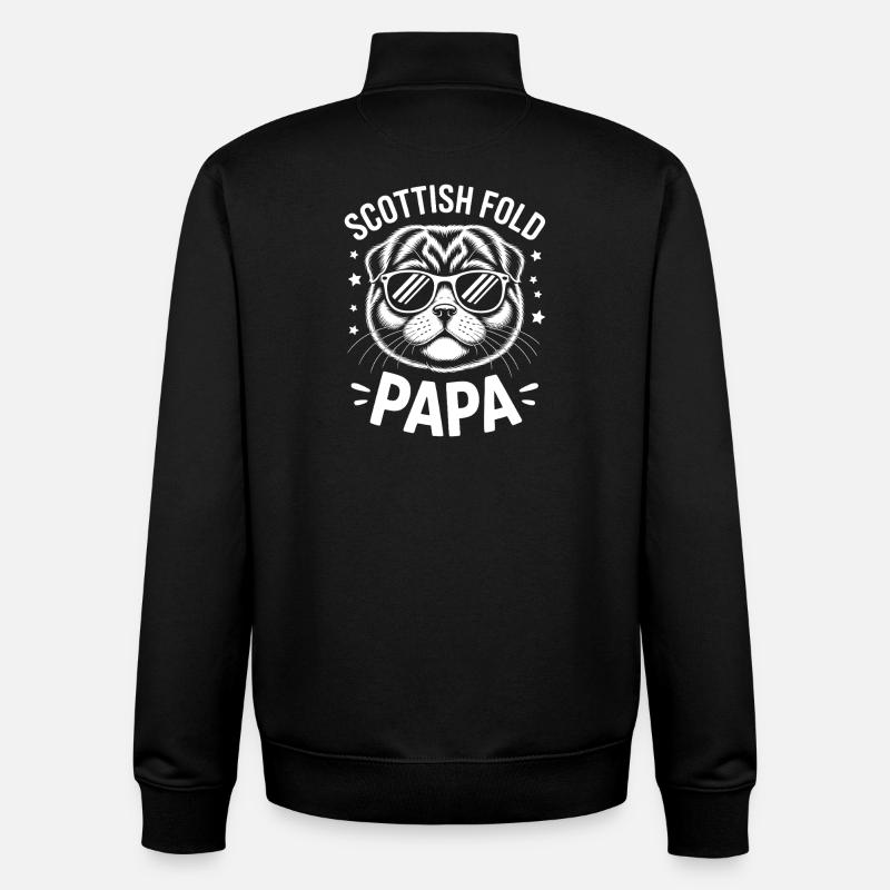 Cadeau Fold écossais Chats pliants écossais - Sweat zippé unisexe en coton bio Stanley/Stella - noir