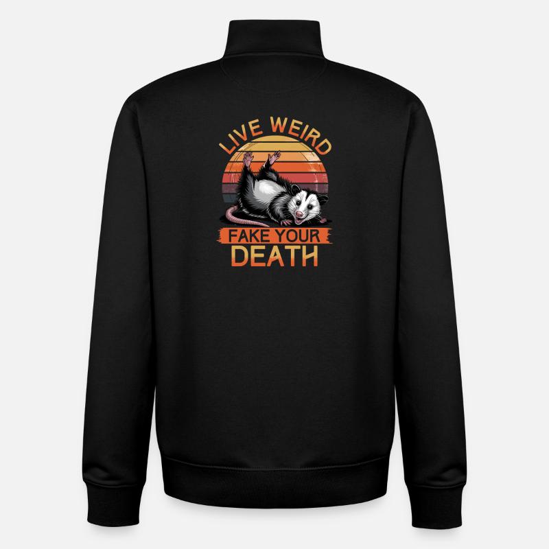 Drôle d’opossum - Sweat zippé unisexe en coton bio Stanley/Stella - noir