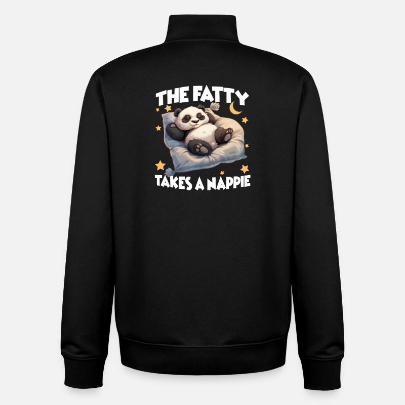 Lazy Panda Pyjamas Perfektes Nachthemd Panda - Unisex Organic Zip Sweatshirt von Stanley/Stella - Schwarz