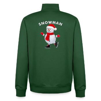 SNOWMAN - Unisex Organic Zip Sweatshirt von Stanley/Stella - Flaschengrün - Hinten - AI Model Male 185 dark (185cm)