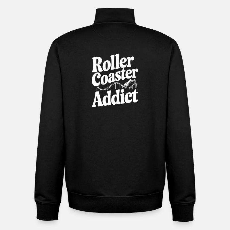 Roller Coaster Addict - Unisex Organic Zip Sweatshirt by Stanley/Stella - black