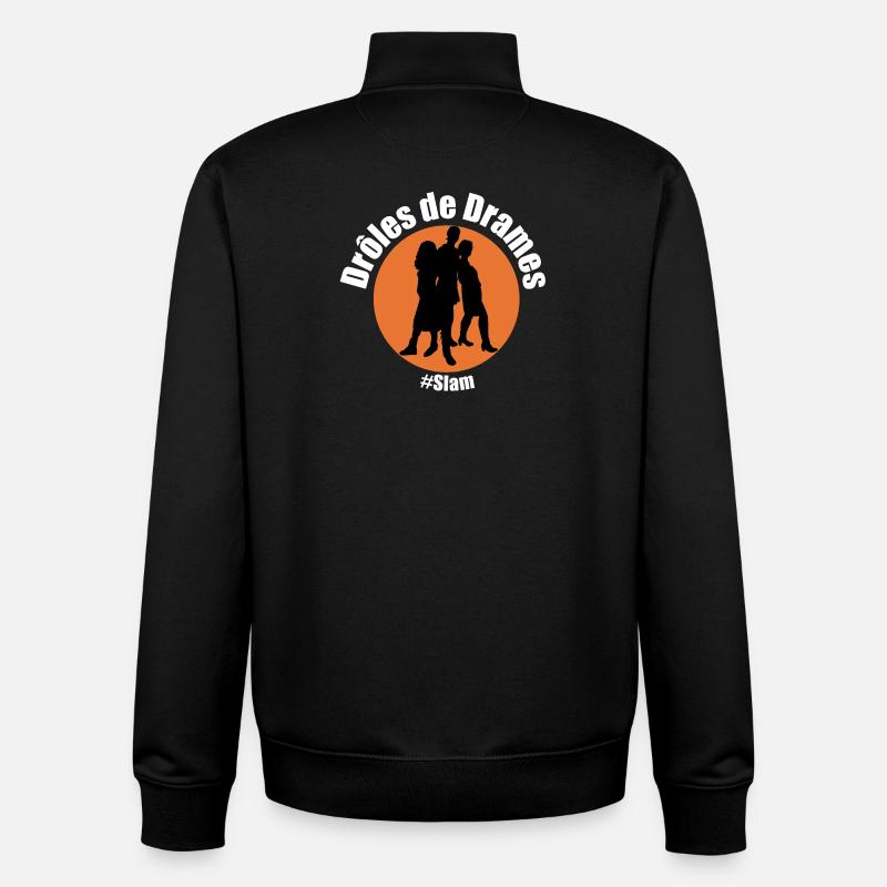 Drôle de Drames Slam - Sweat zippé unisexe en coton bio Stanley/Stella - noir