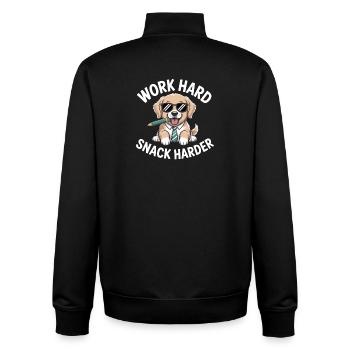 Lustiges Labrador-Zitat Hart arbeiten härter nas - Unisex Organic Zip Sweatshirt von Stanley/Stella - Schwarz - Hinten - AI Model Male 185 light (185cm)
