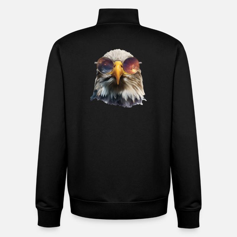 Eagle Glasses Space - Unisex Organic Zip Sweatshirt by Stanley/Stella - black