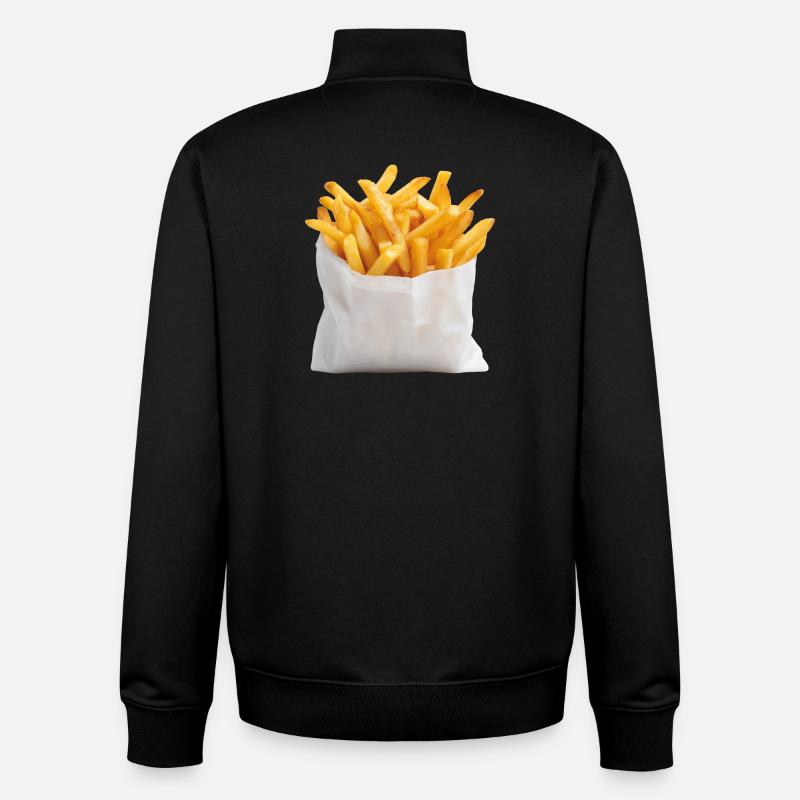 Frites Sac de restauration rapide - Sweat zippé unisexe en coton bio Stanley/Stella - noir