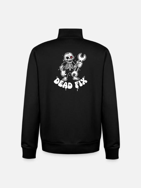Skeleton with wrench - Unisex Organic Zip Sweatshirt by Stanley/Stella - black