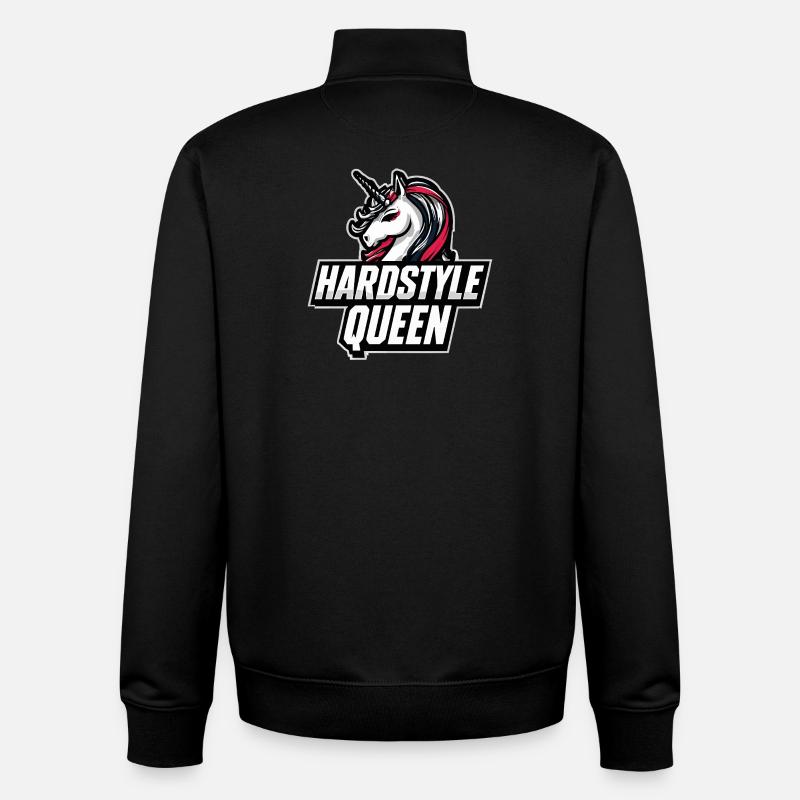 Hardstyle Queen Einhorn Design - Unisex Organic Zip Sweatshirt von Stanley/Stella - Schwarz