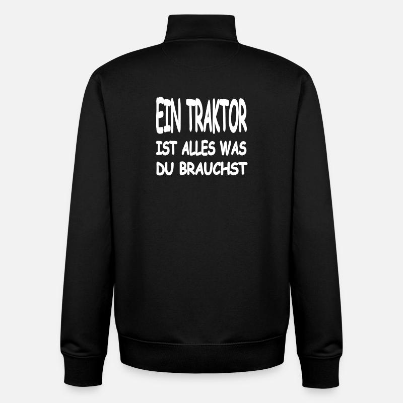 Tracteur - Sweat zippé unisexe en coton bio Stanley/Stella - noir