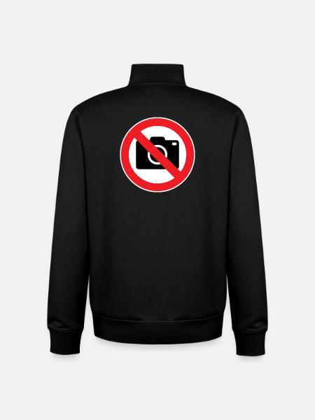 Photography prohibited, prohibition signs - Unisex Organic Zip Sweatshirt by Stanley/Stella - black