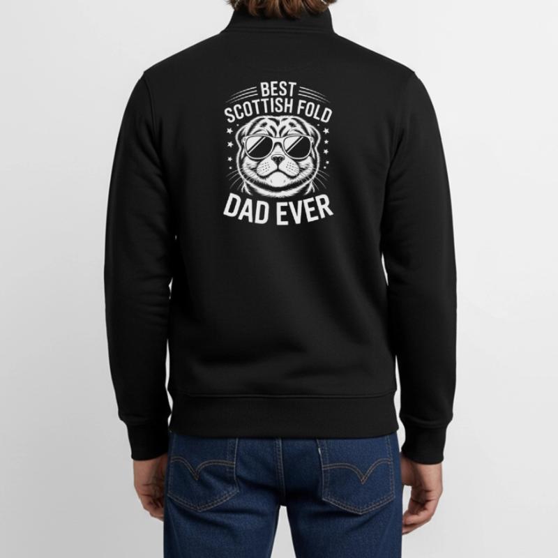 Scottish Folding Cats Scottish Fold Gift Unisex Organic Zip Sweatshirt by Stanley/Stella