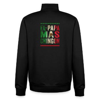 Mexican Vintage Father Saying Design - Unisex Organic Zip Sweatshirt by Stanley/Stella - black - Back - AI Model Male 185 light (185cm)