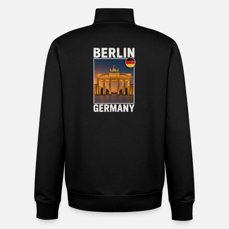 Berlin Brandenburg Gate - Unisex Organic Zip Sweatshirt by Stanley/Stella - black