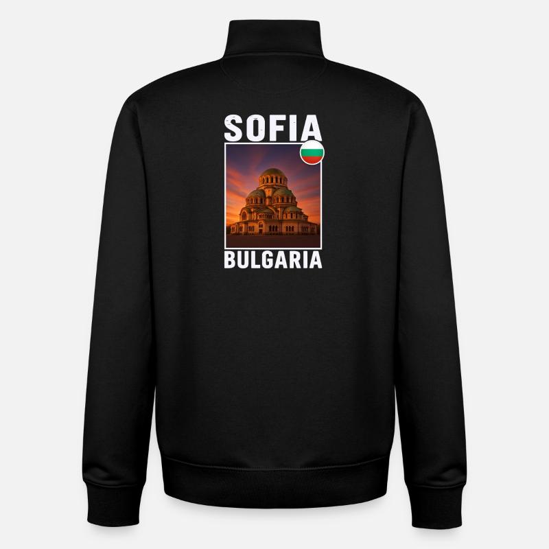 Sofia Bulgarie - Sweat zippé unisexe en coton bio Stanley/Stella - noir