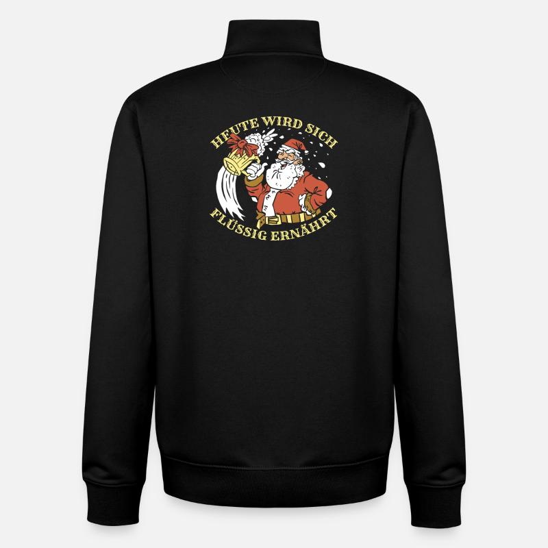 Père Noël Bière de Noël - Sweat zippé unisexe en coton bio Stanley/Stella - noir