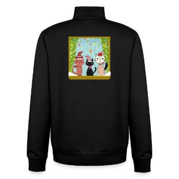 La magie de Noël des chats - Sweat zippé unisexe en coton bio Stanley/Stella - noir - Dos - AI Model Male 185 light (185cm)