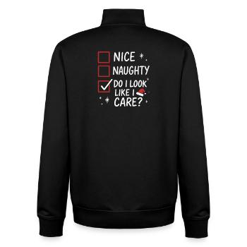 Humour coquin ou gentil Tenue de Noël Noël - Sweat zippé unisexe en coton bio Stanley/Stella - noir - Dos - AI Model Male 185 light (185cm)
