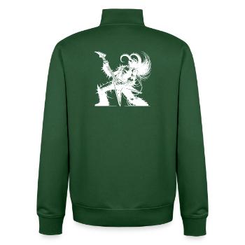 Rock god from the underworld Metal kills silence - Unisex Organic Zip Sweatshirt by Stanley/Stella - bottle green - Back - AI Model Male 185 dark (185cm)