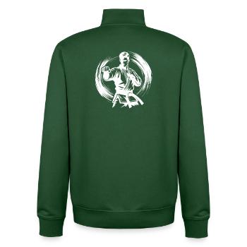 Dynamische Kampfpose Perfekte Karate Silhouette - Unisex Organic Zip Sweatshirt von Stanley/Stella - Flaschengrün - Hinten - AI Model Male 185 dark (185cm)
