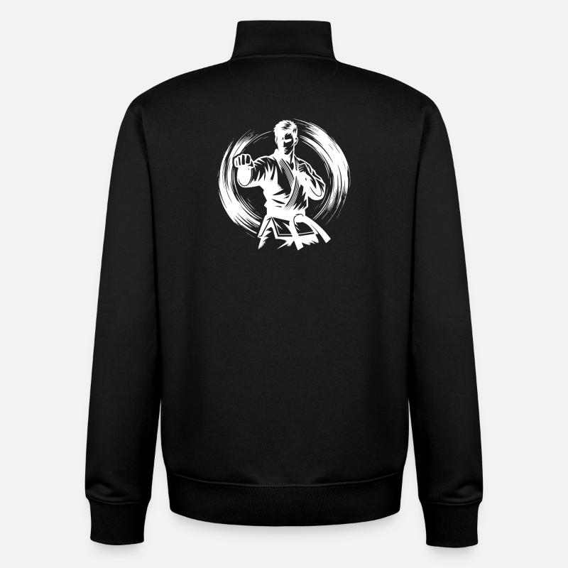 Dynamische Kampfpose Perfekte Karate Silhouette - Unisex Organic Zip Sweatshirt von Stanley/Stella - Schwarz