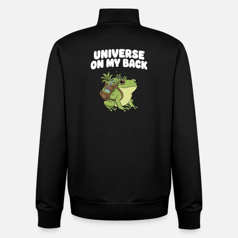 Universe on my back - Unisex Organic Zip Sweatshirt by Stanley/Stella - black