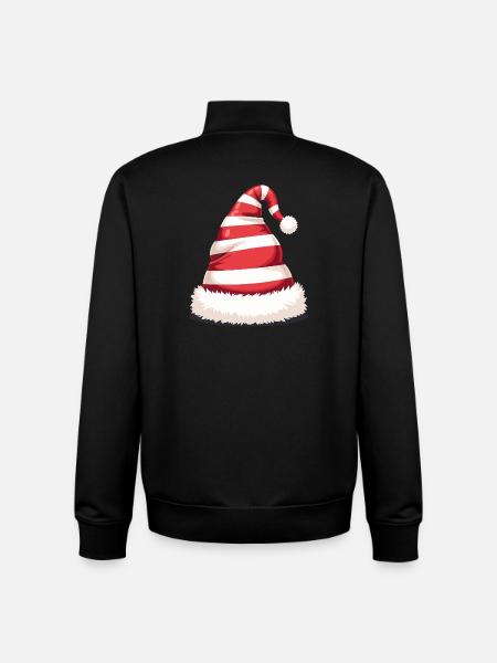 Candy Stripe Santa Hat - Unisex Organic Zip Sweatshirt by Stanley/Stella - black