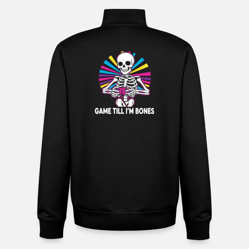 Game Till Bones Skeleton Controller - Unisex Organic Zip Sweatshirt by Stanley/Stella - black