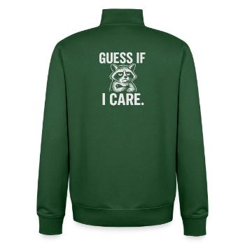 Grumpy Raccoon Attitude Shirt for Easygoing Adults - Unisex Organic Zip Sweatshirt by Stanley/Stella - bottle green - Back - AI Model Male 185 dark (185cm)