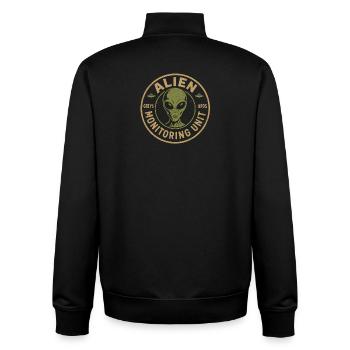 Alien Surveillance Unit Funny Myth - Unisex Organic Zip Sweatshirt by Stanley/Stella - black - Back - AI Model Male 185 light (185cm)