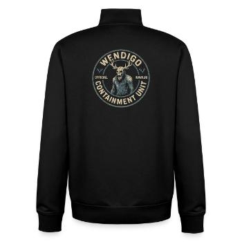 Wendigo-Eindämmungseinheit Lustiger Mythos Wendigo - Unisex Organic Zip Sweatshirt von Stanley/Stella - Schwarz - Hinten - AI Model Male 185 light (185cm)