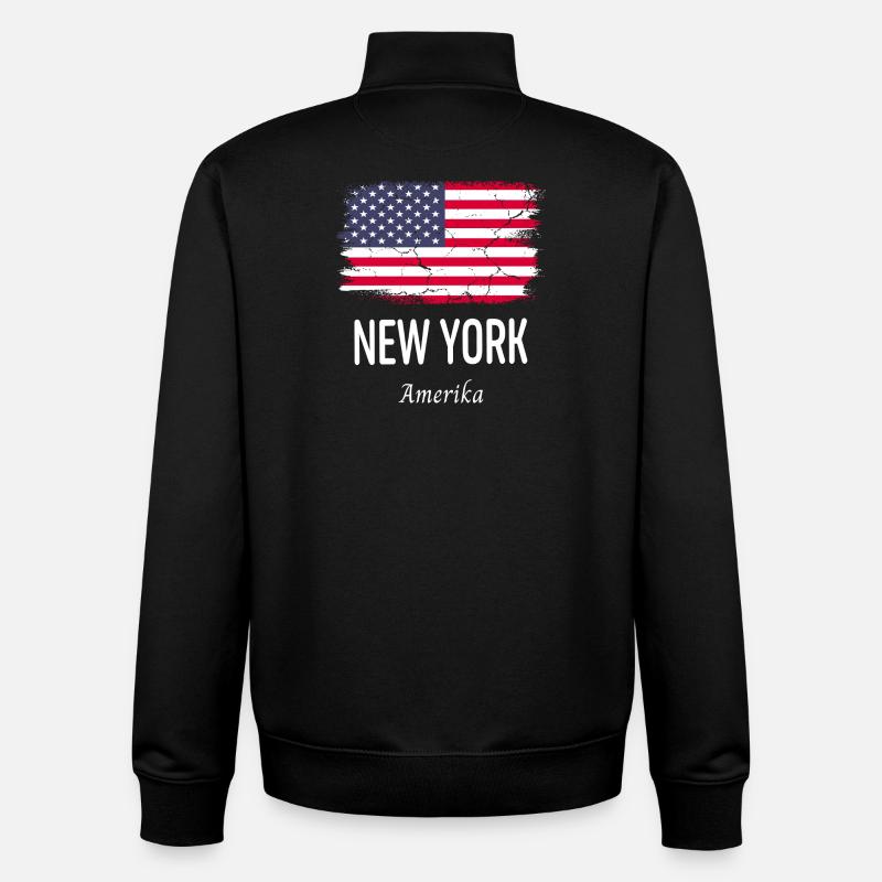 New York - Sweat zippé unisexe en coton bio Stanley/Stella - noir