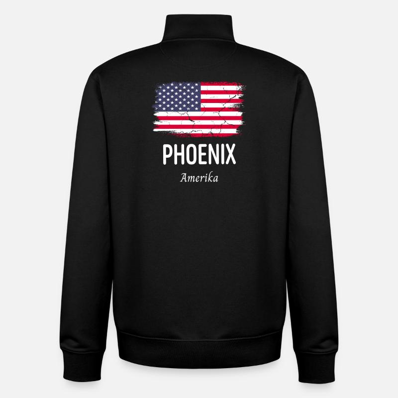 Phénix - Sweat zippé unisexe en coton bio Stanley/Stella - noir